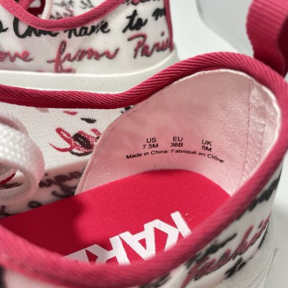 New Karl Lagerfeld Paris Gillianne Script Print Sneakers Women’s Size 7.5 / 38B - Picture 7 of 10